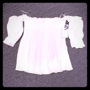 White off the shoulder bell sleeved blouse